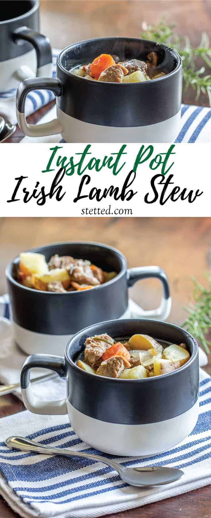 Instant Pot Irish lamb stew is a comforting meal full of tender lamb and vegetables. Warm up with a bowl tonight.