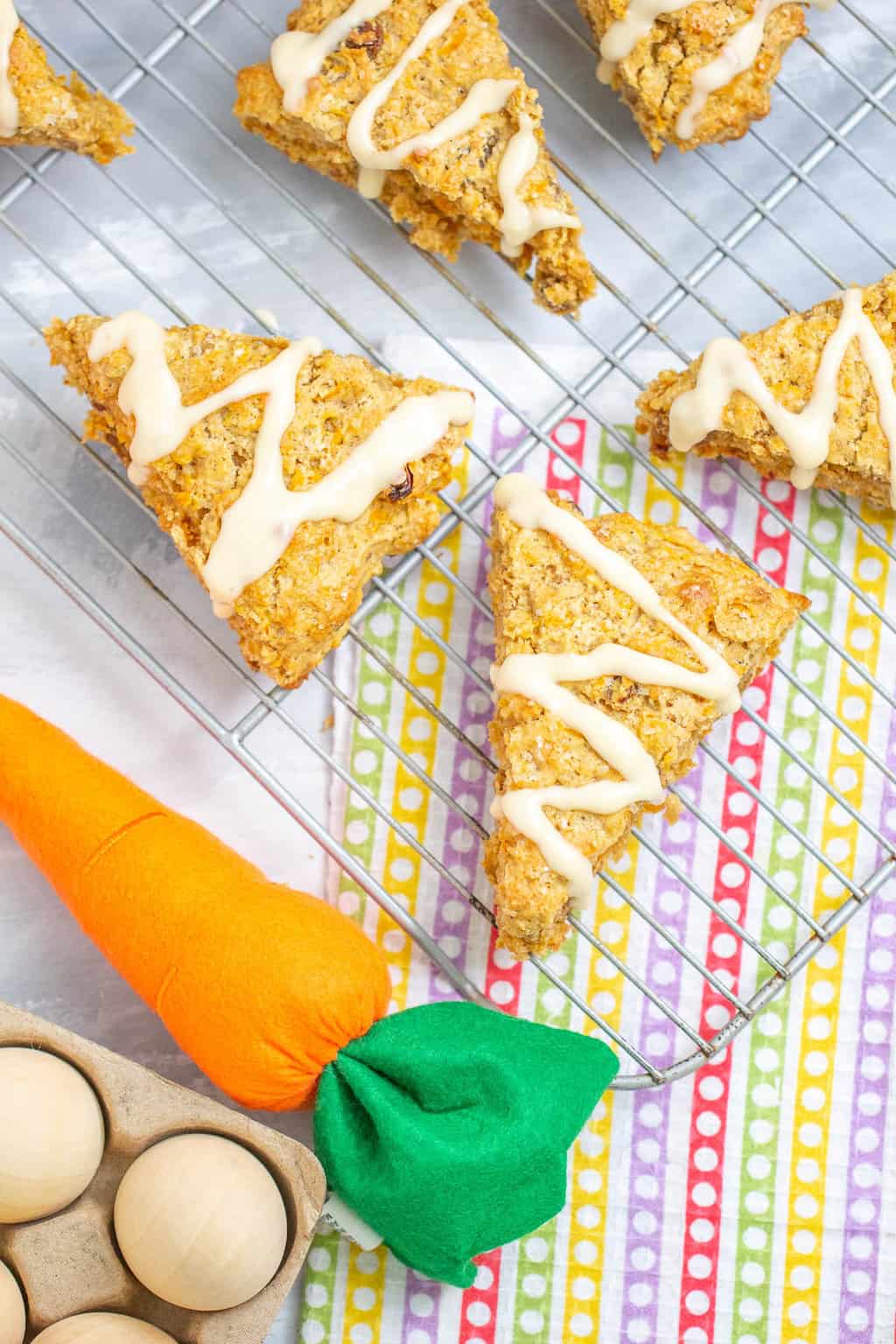 Carrot cake scones overhead