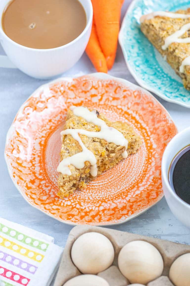 Carrot cake scone on plate