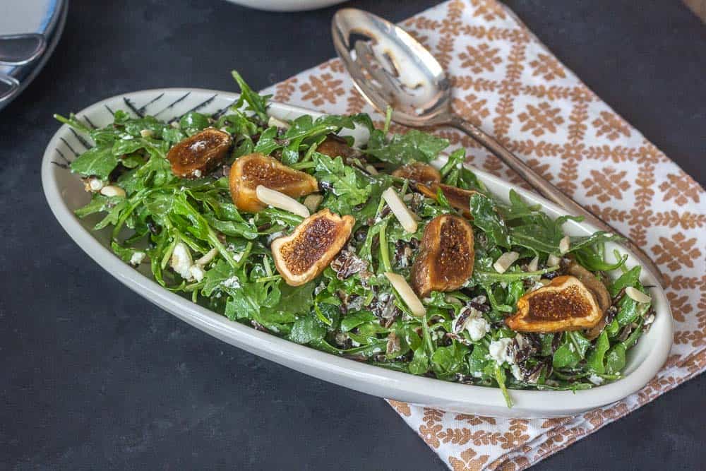 fig wild rice salad overhead