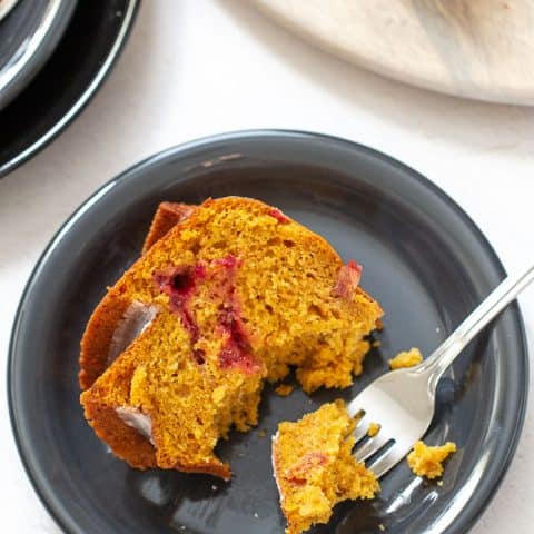 Pumpkin Bundt Cake with Cranberry Swirl