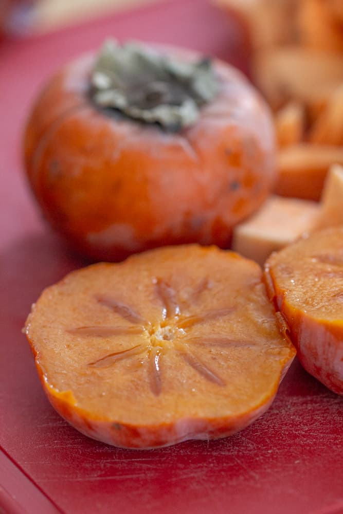 cut fuyu persimmon