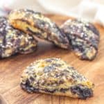 tray of black raspberry scones