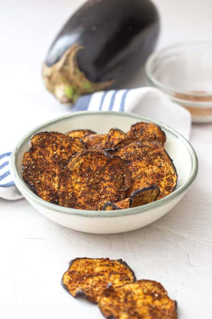 bowl of eggplant chips