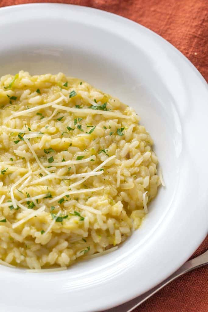 bowl of zucchini risotto