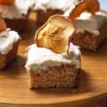 cake stand with apple spice cake slices