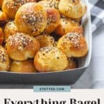 Savory pretzel bites seasoned with everything bagel spices.