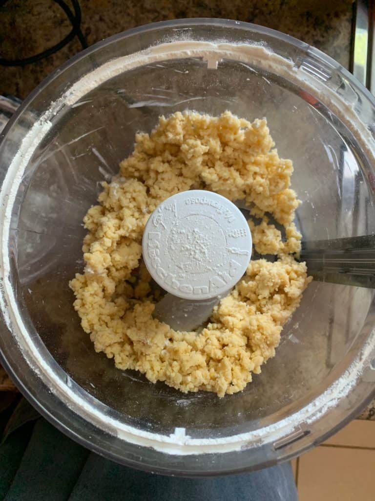 mixing ingredients in a glass bowl