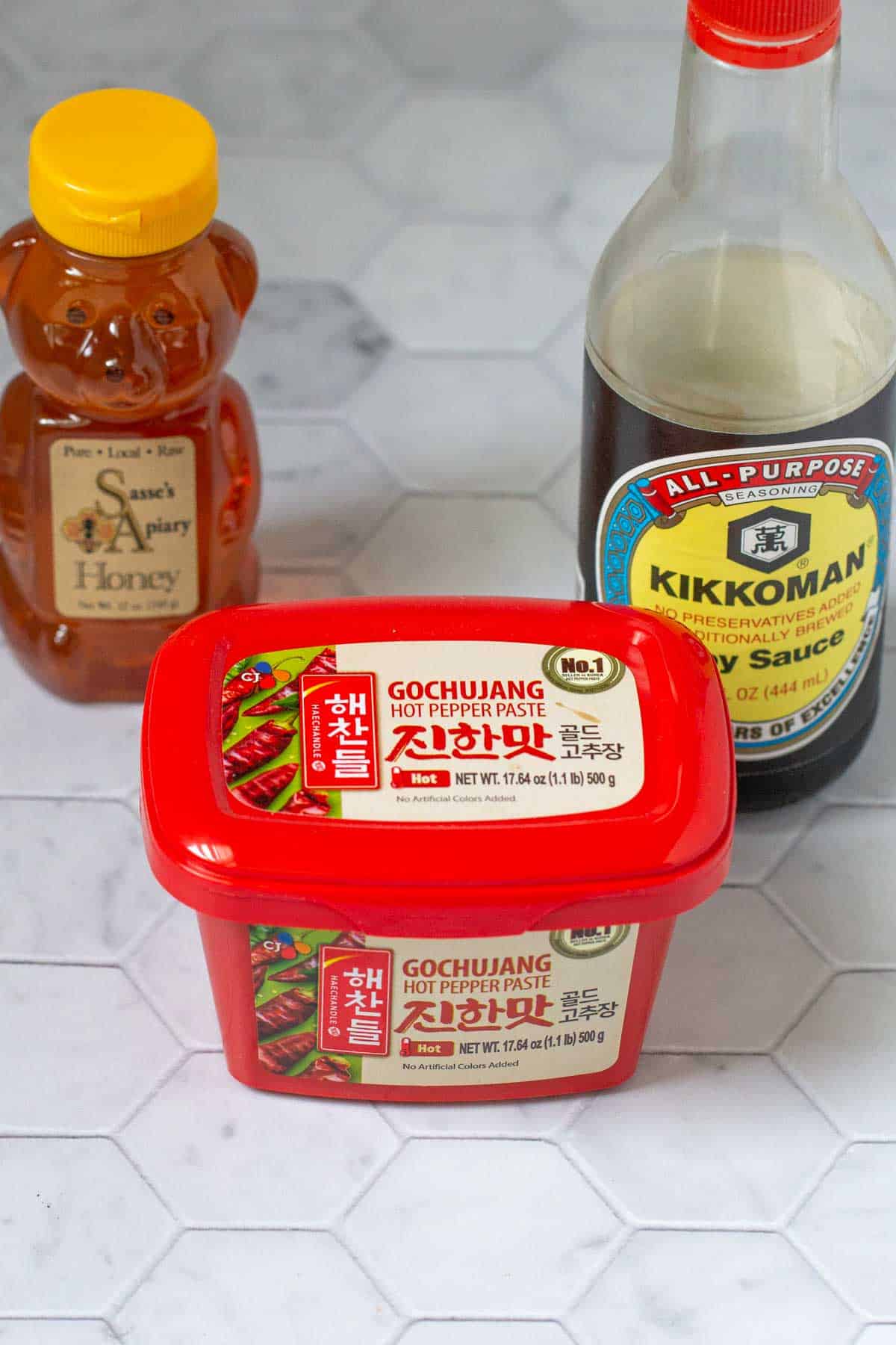 ingredients for spicy glazed brussels sprouts