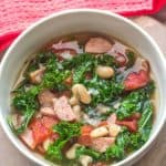 bowl of white bean sausage soup