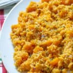 butternut squash pilaf on a platter