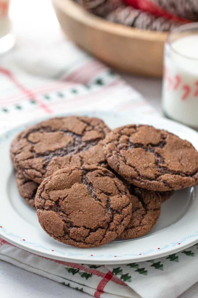 hot chocolate cookies on a plate