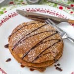 gingerbread pancakes with molasses drizzle