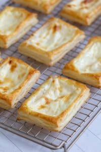 cooling rack with Starbucks cheese danishes