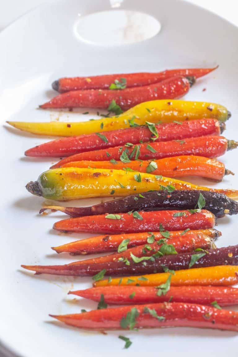 maple glazed carrots on plate