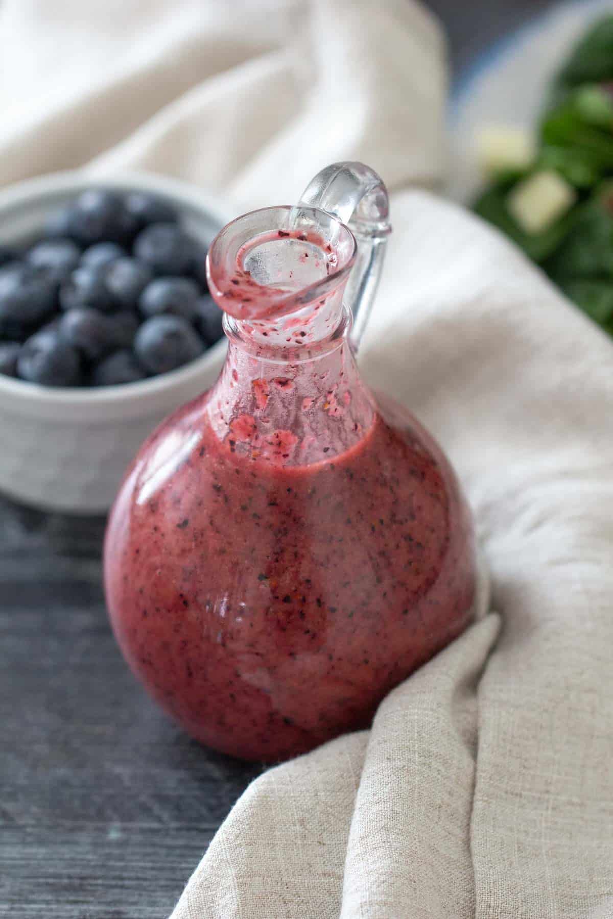 blueberry vinaigrette in bottle