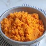 bowl of mashed carrots