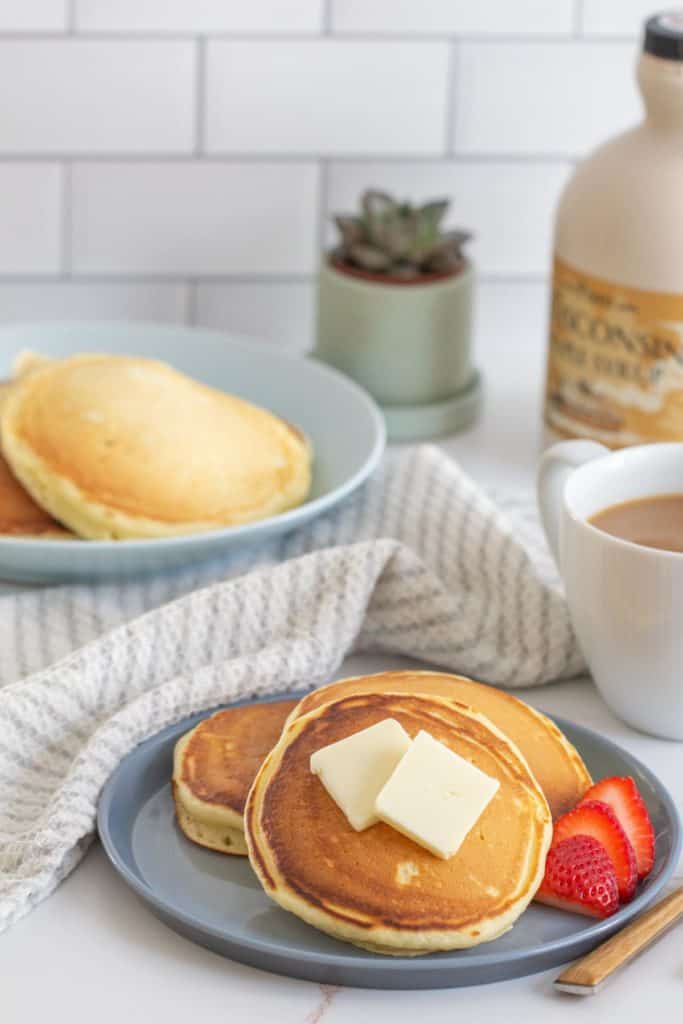 plate of buttermilk pancakes