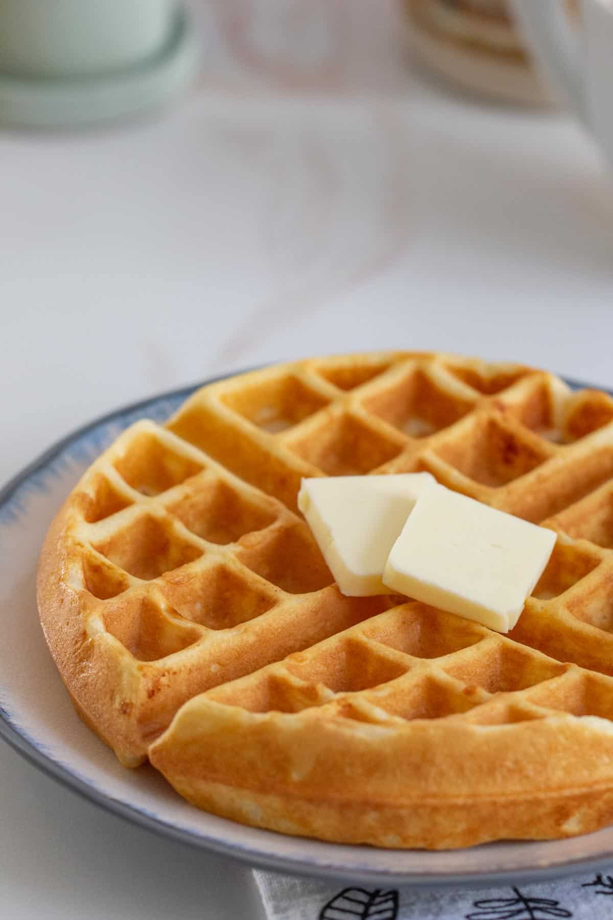 buttermilk waffle with butter
