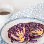 roasted cabbage steaks on plate