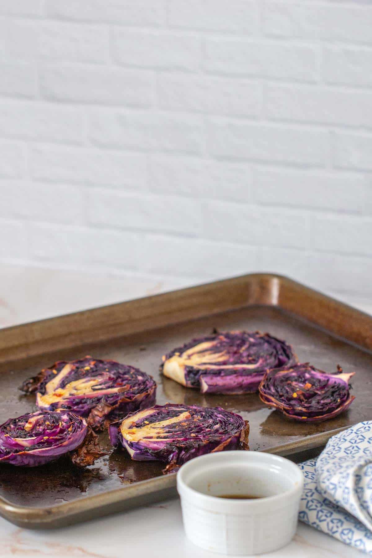 sheet pan with cabbage steaks