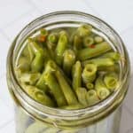 pickled green beans in jar