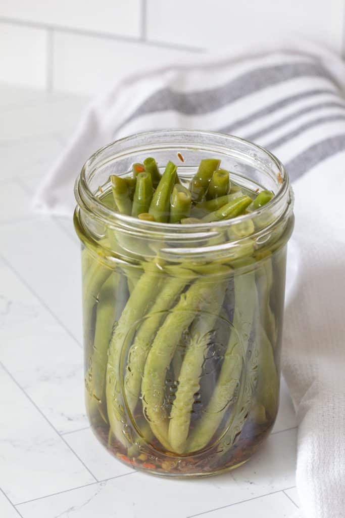 jar of pickled green beans