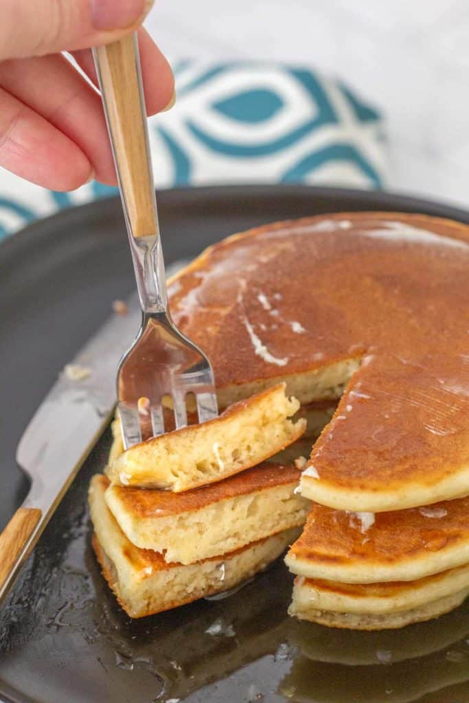 forkful of applesauce pancakes