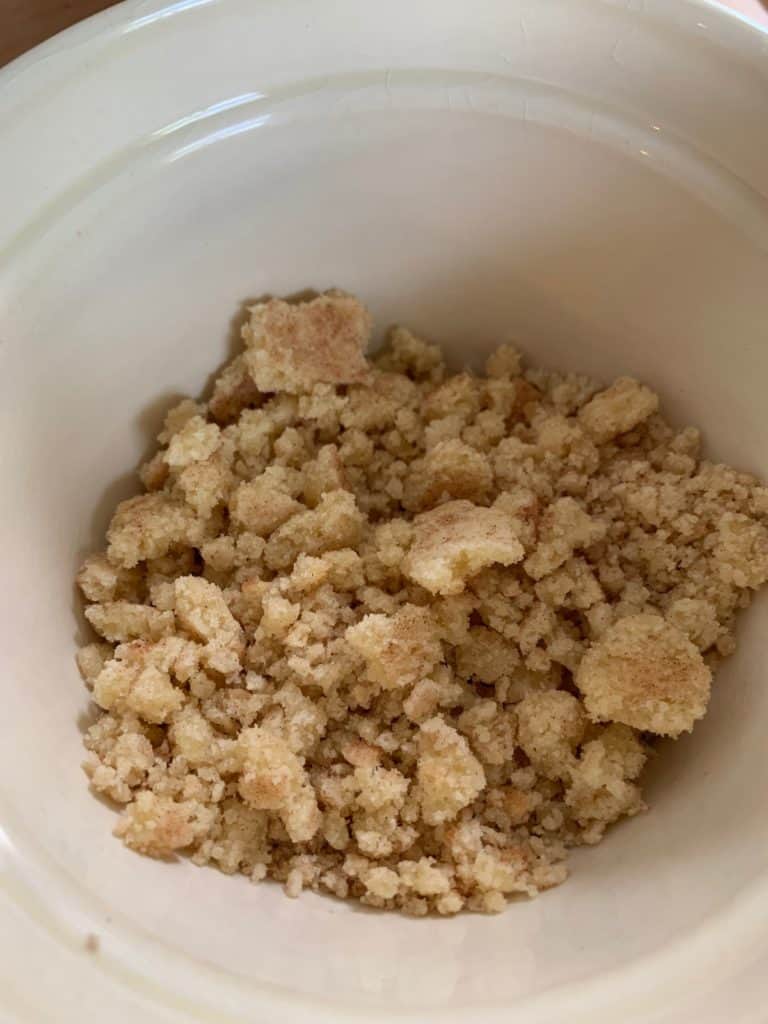snickerdoodle cookie crumbs