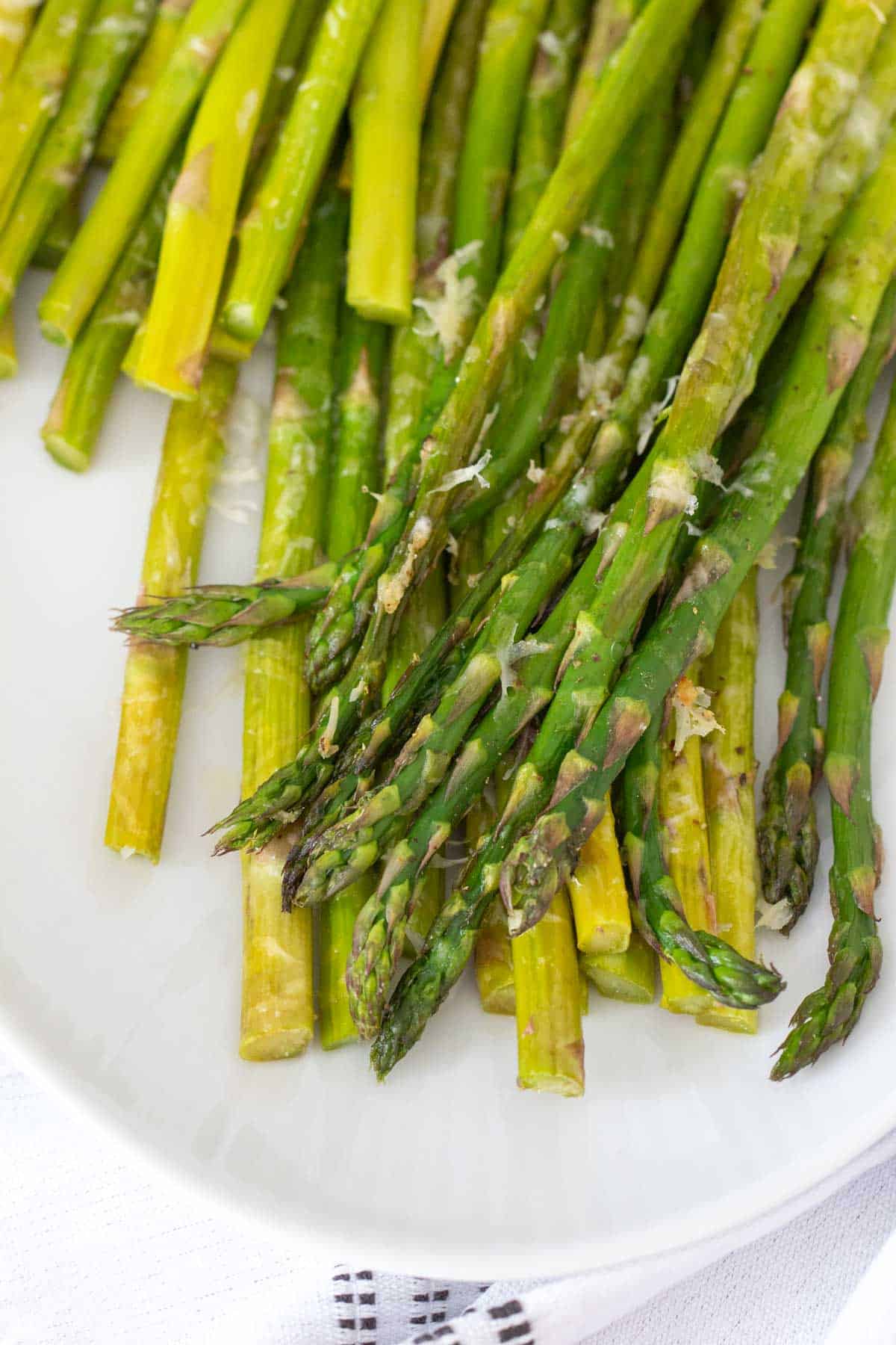 parmesan asparagus on plate
