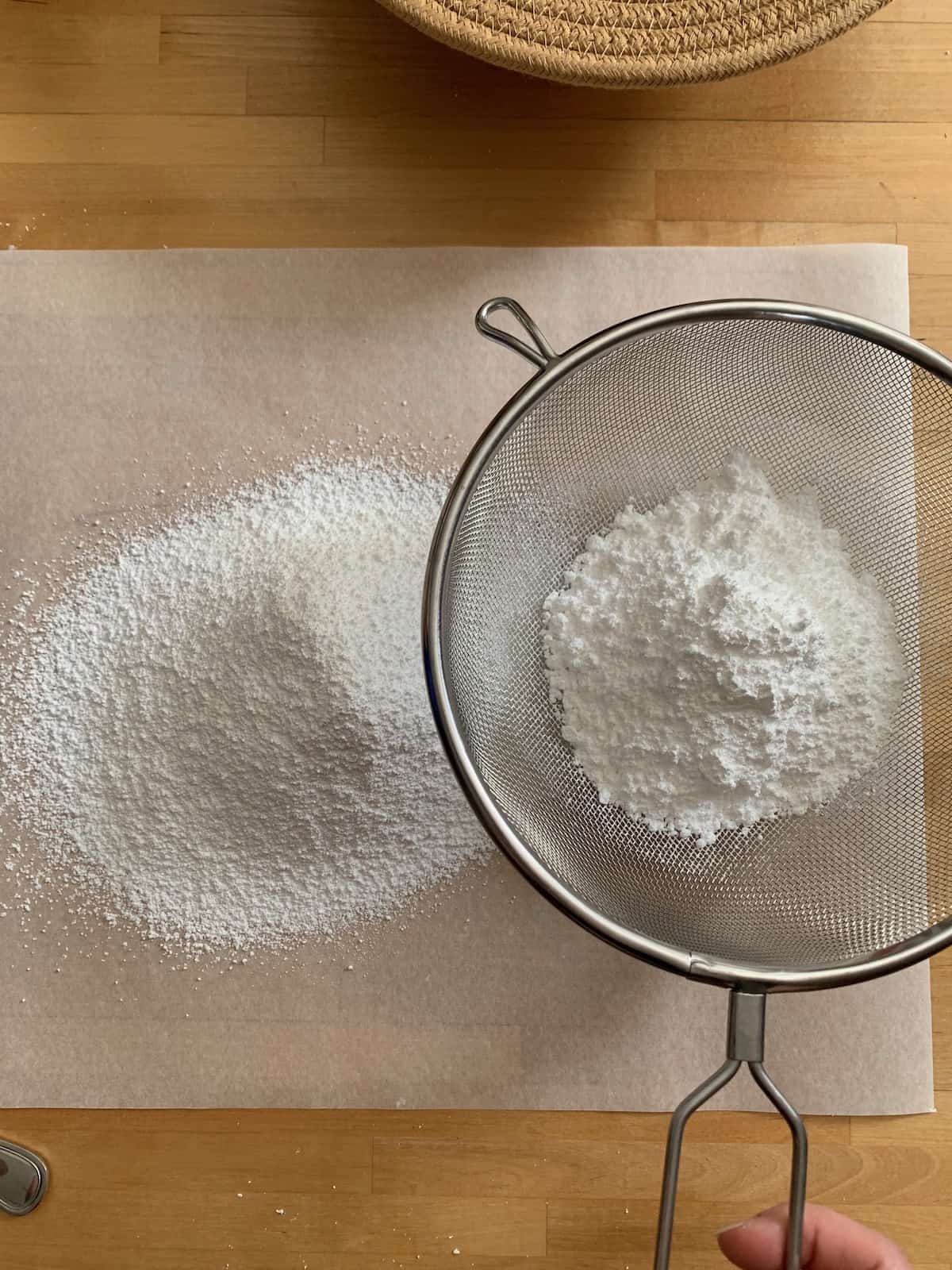 sifting powdered sugar