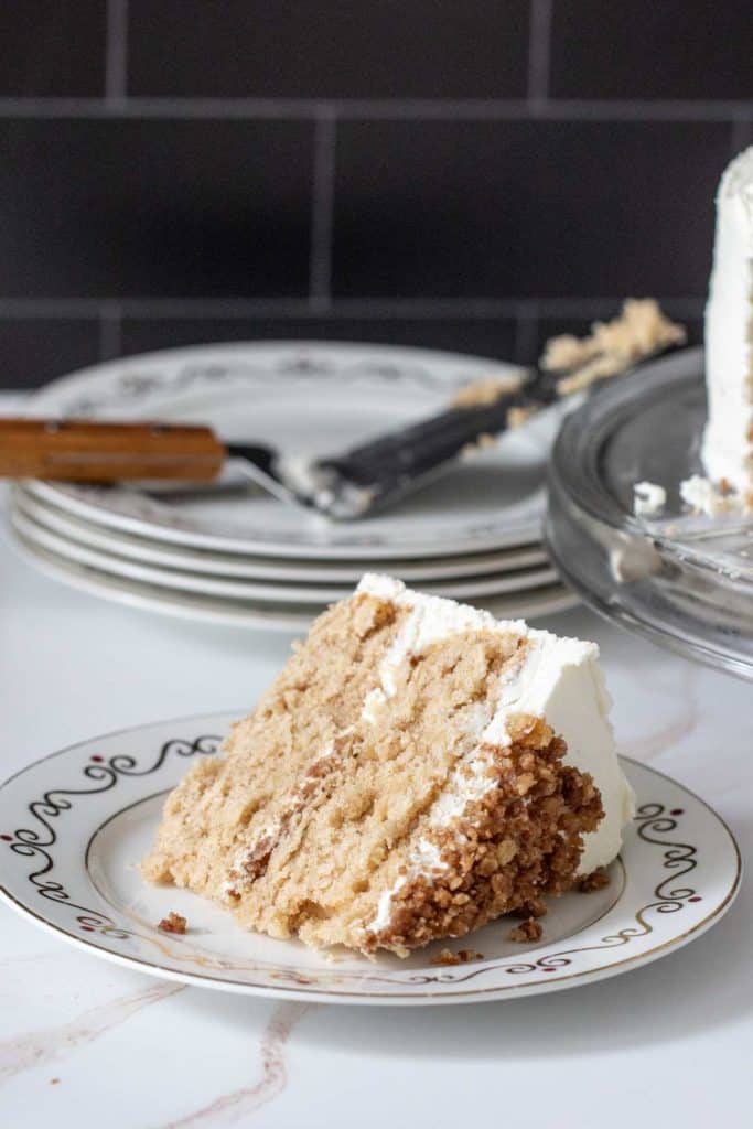 slice of snickerdoodle cake on plate