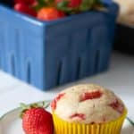 strawberry muffin on plate