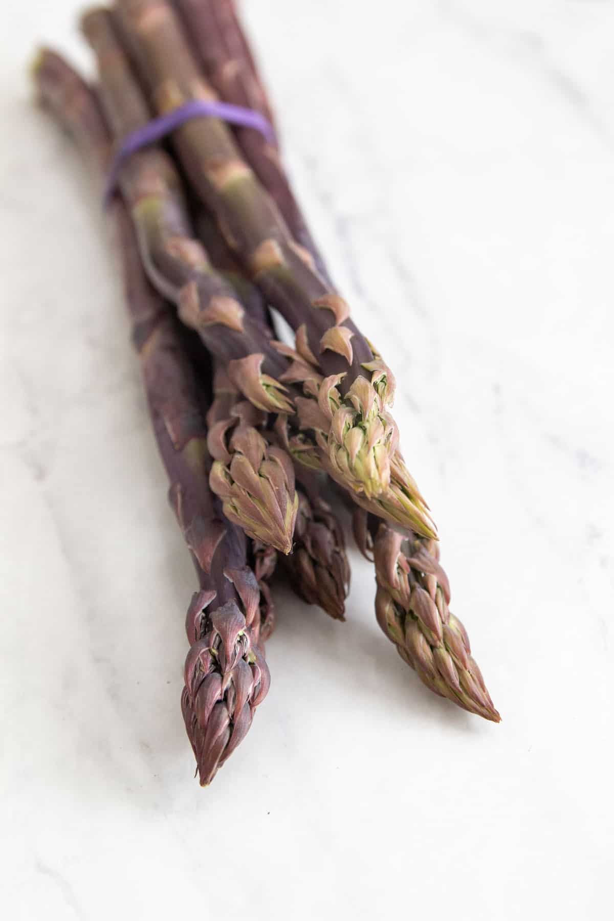 bundle of purple asparagus