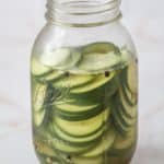 jar of quick pickled cucumbers