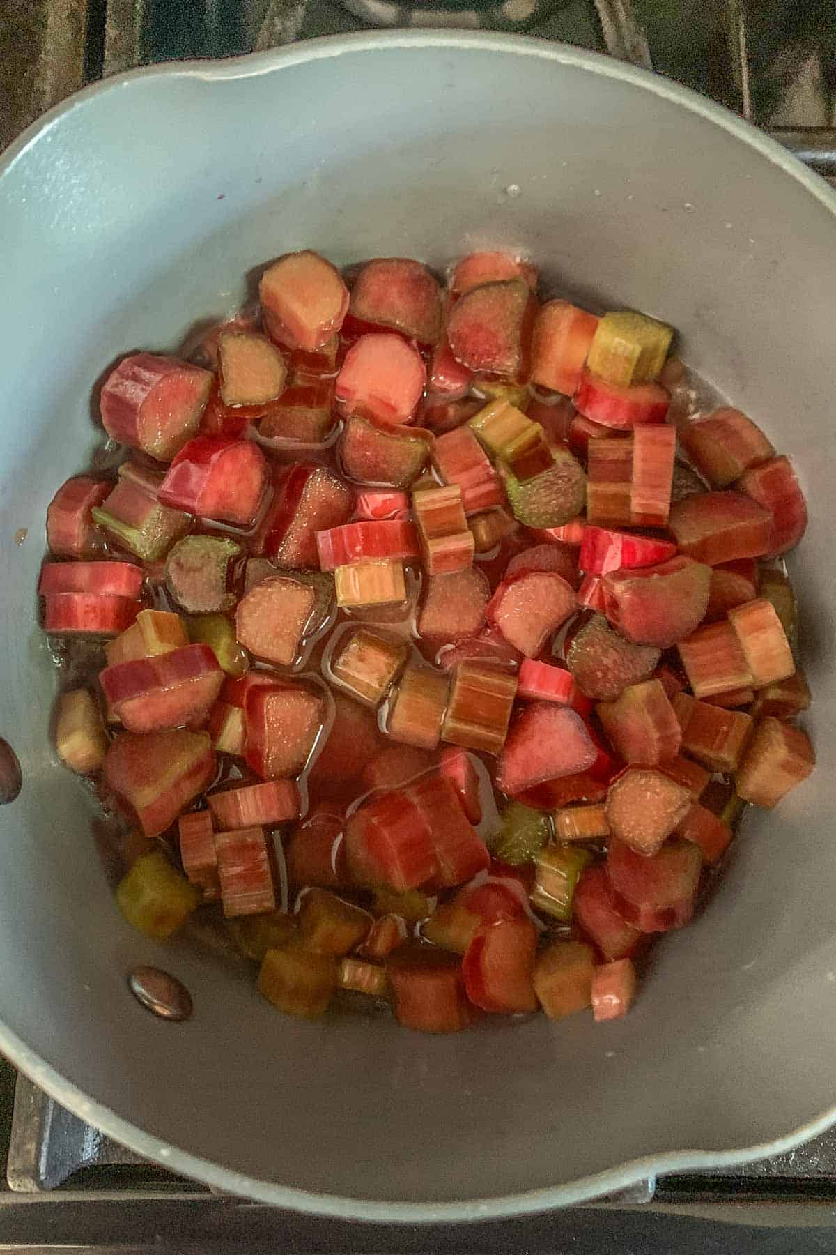 cooking rhubarb sauce