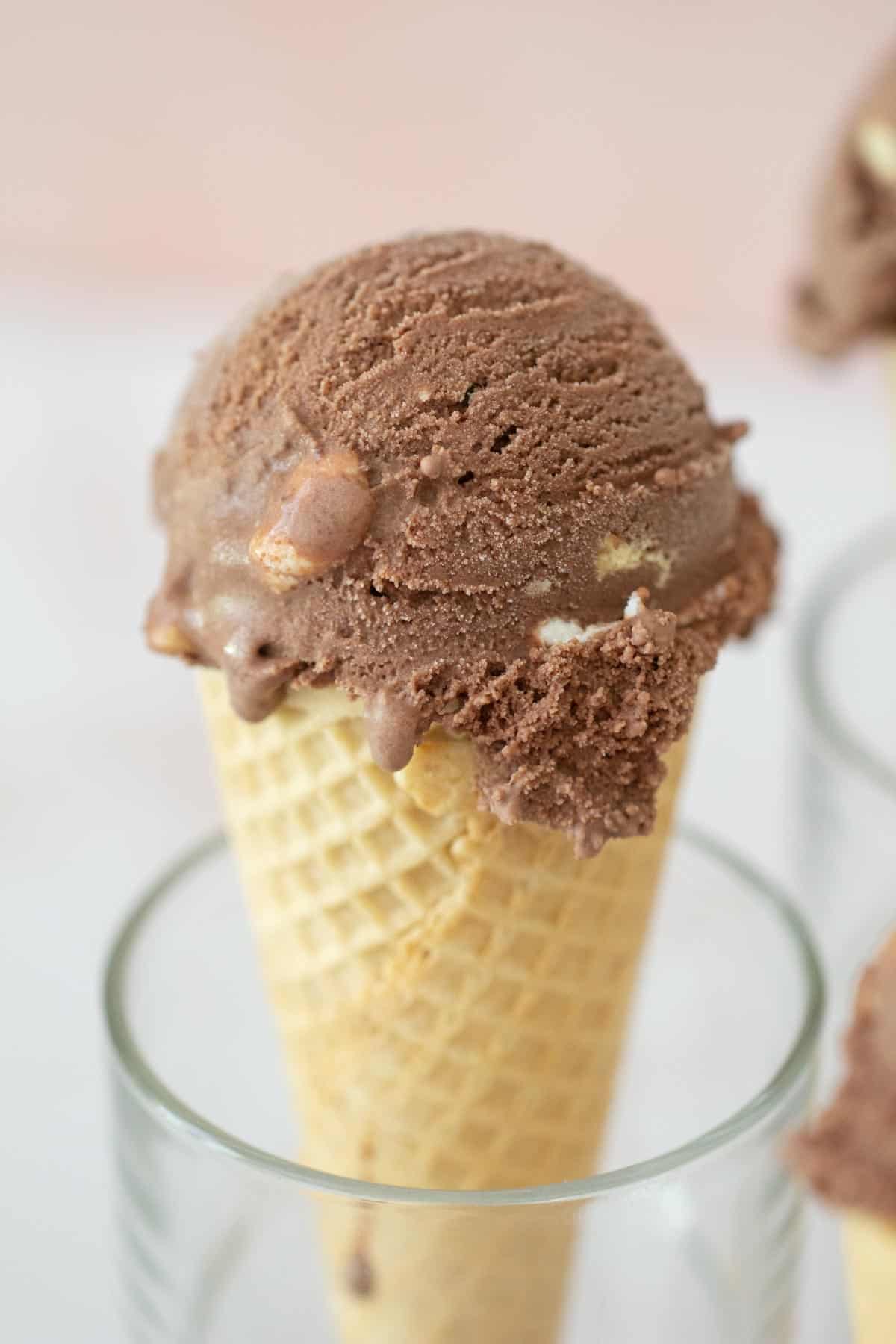 rocky road ice cream cone