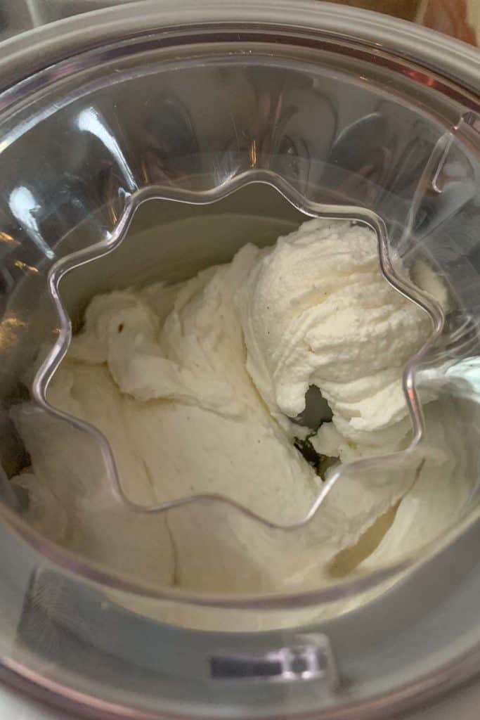 churning vanilla bean ice cream