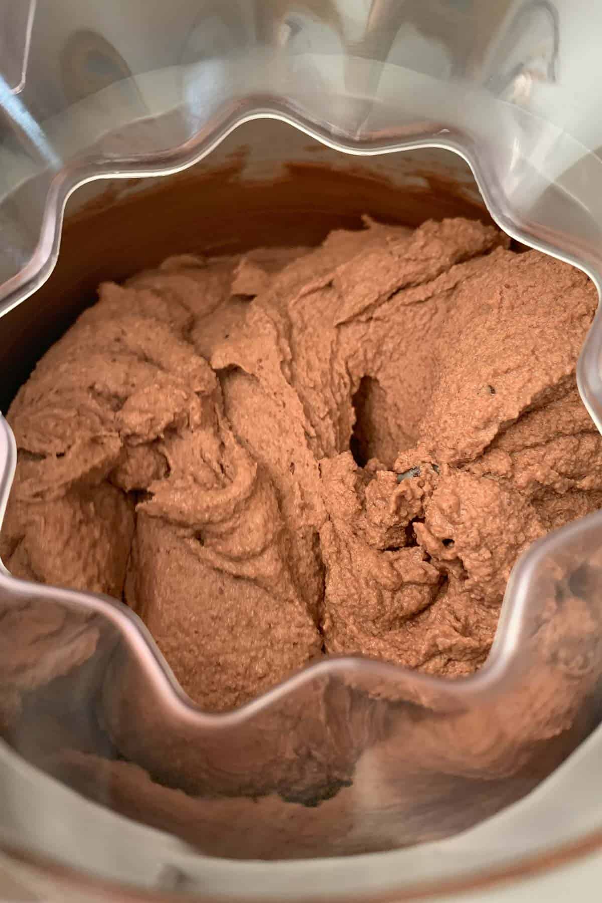 churned chocolate ice cream