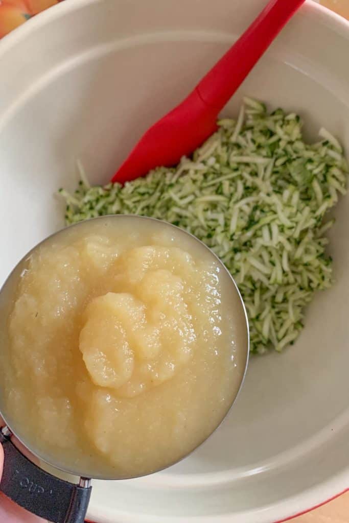 adding applesauce to zucchini
