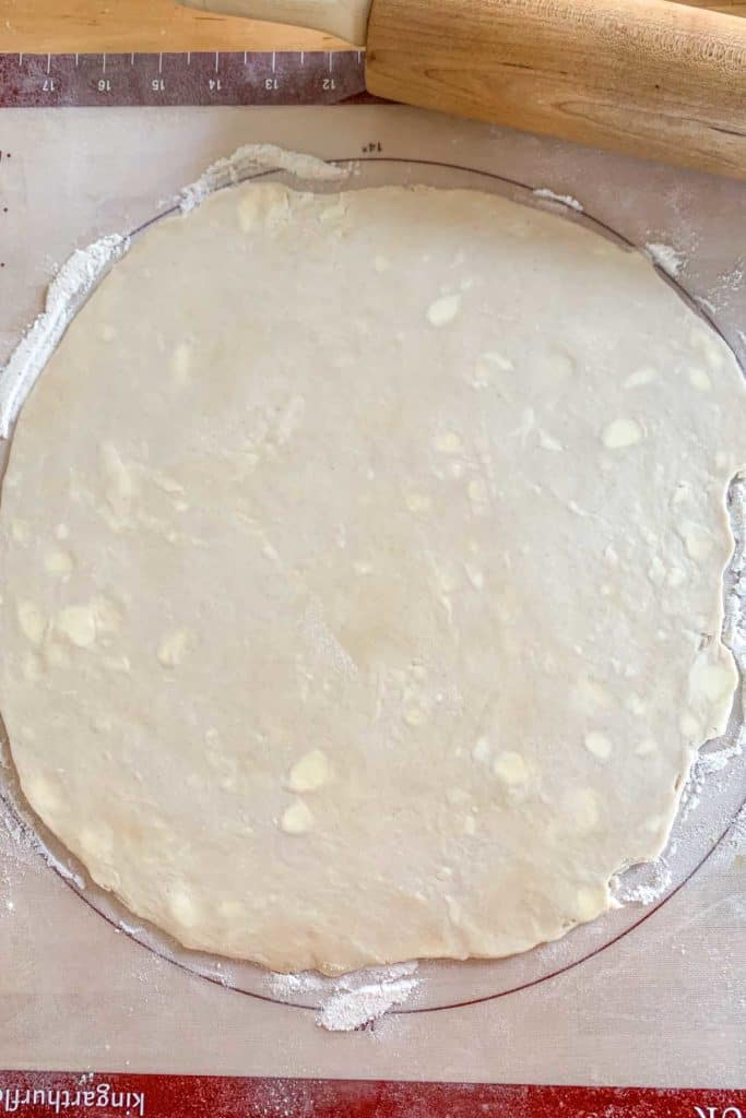 rolled out pie crust