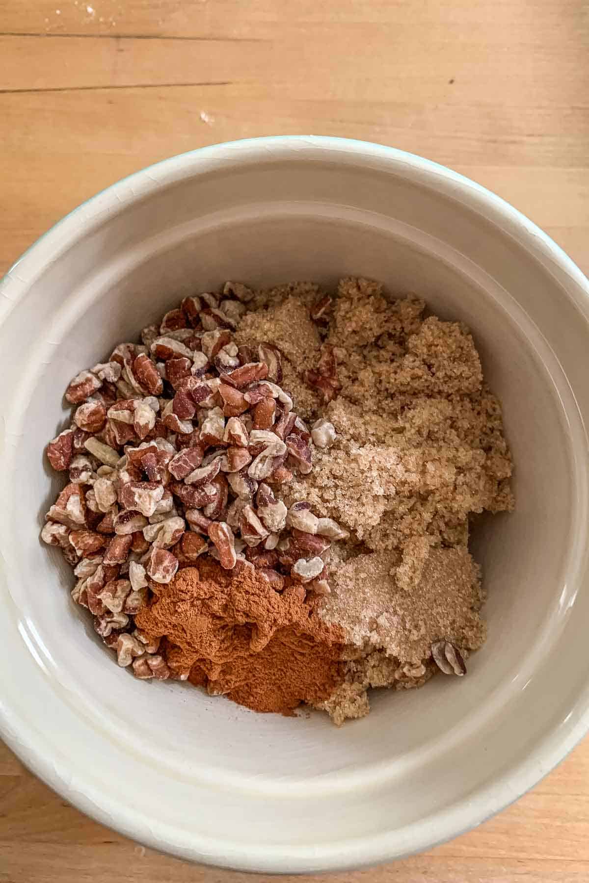 streusel topping ingredients in a bowl