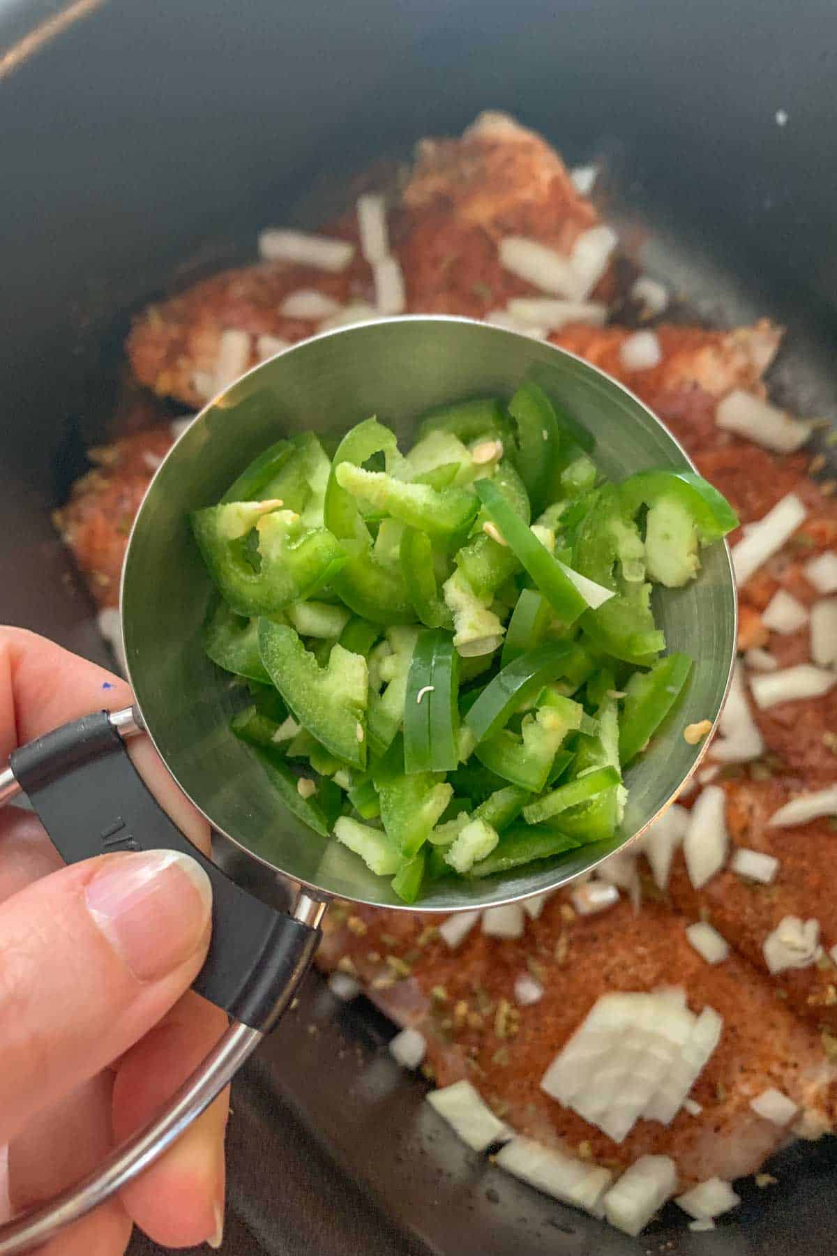 adding jalapenos to slow cooker chicken tacos