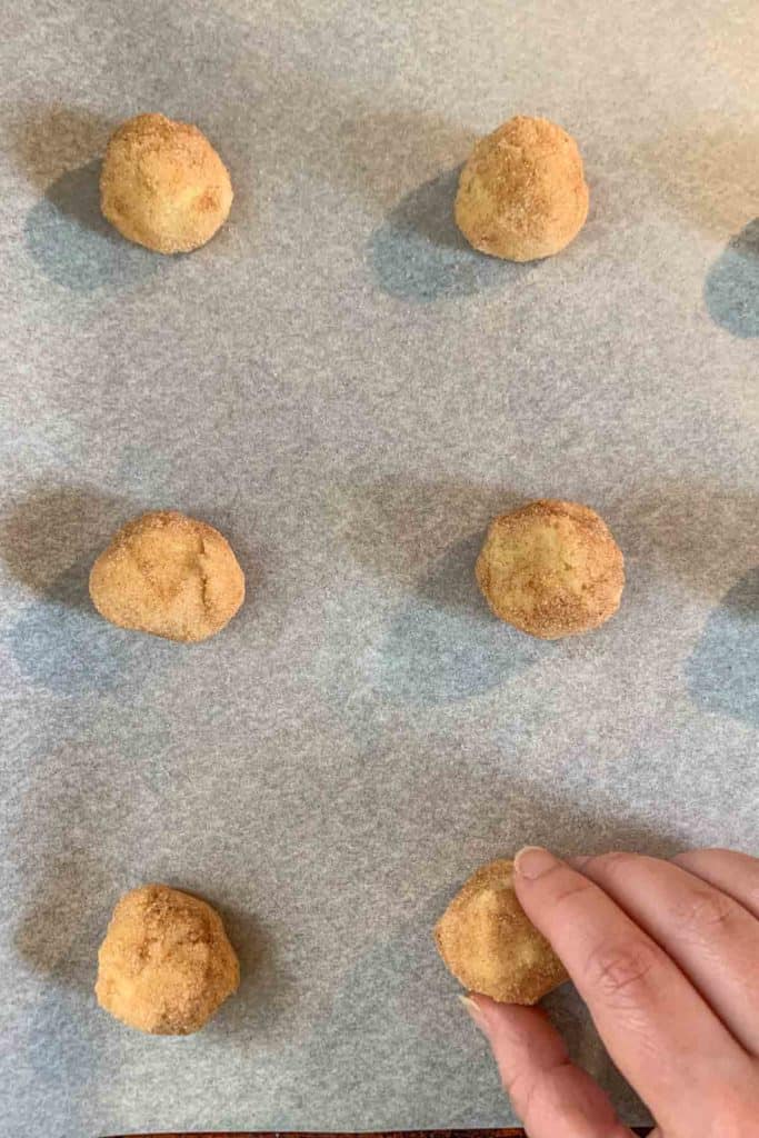 unbaked snickerdoodle dough balls