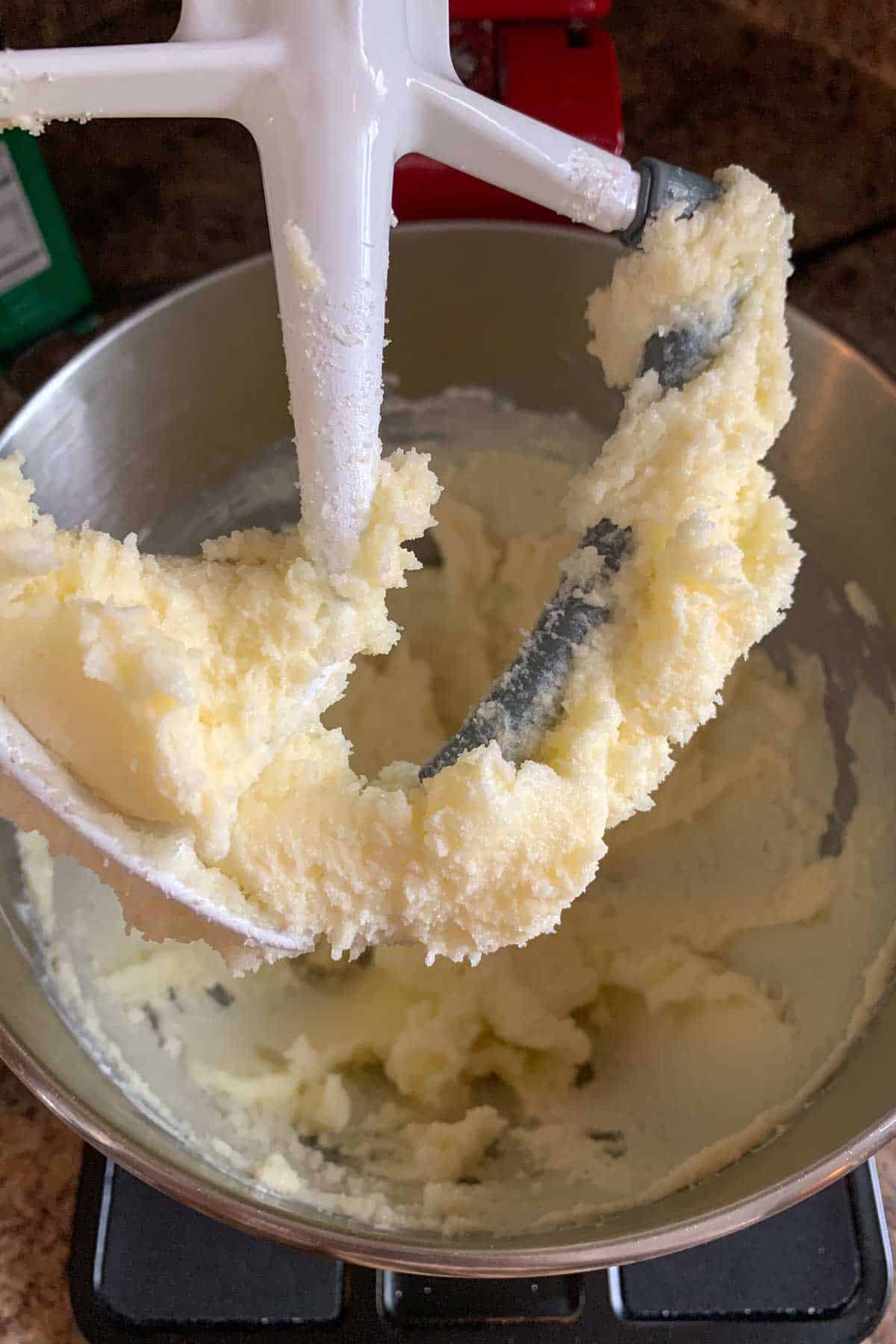 creaming butter and sugar in bowl