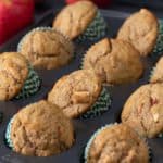 apple cinnamon muffins in muffin tin