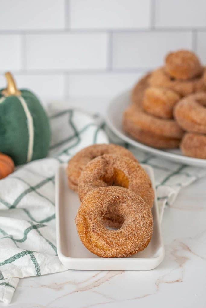 pumpkin donuts on a plate