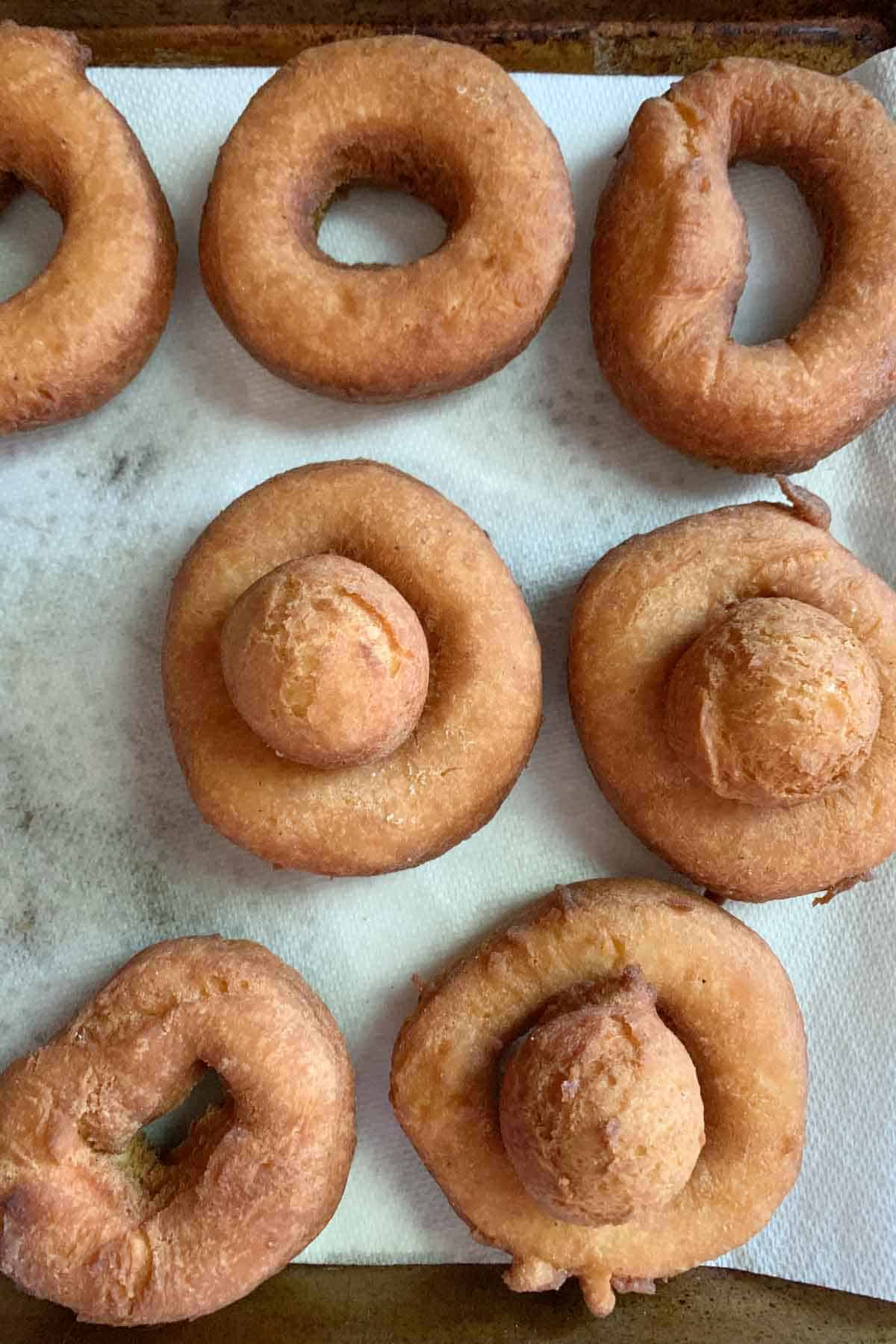 cooling donuts on sheet pan