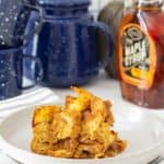 plate of pumpkin french toast casserole