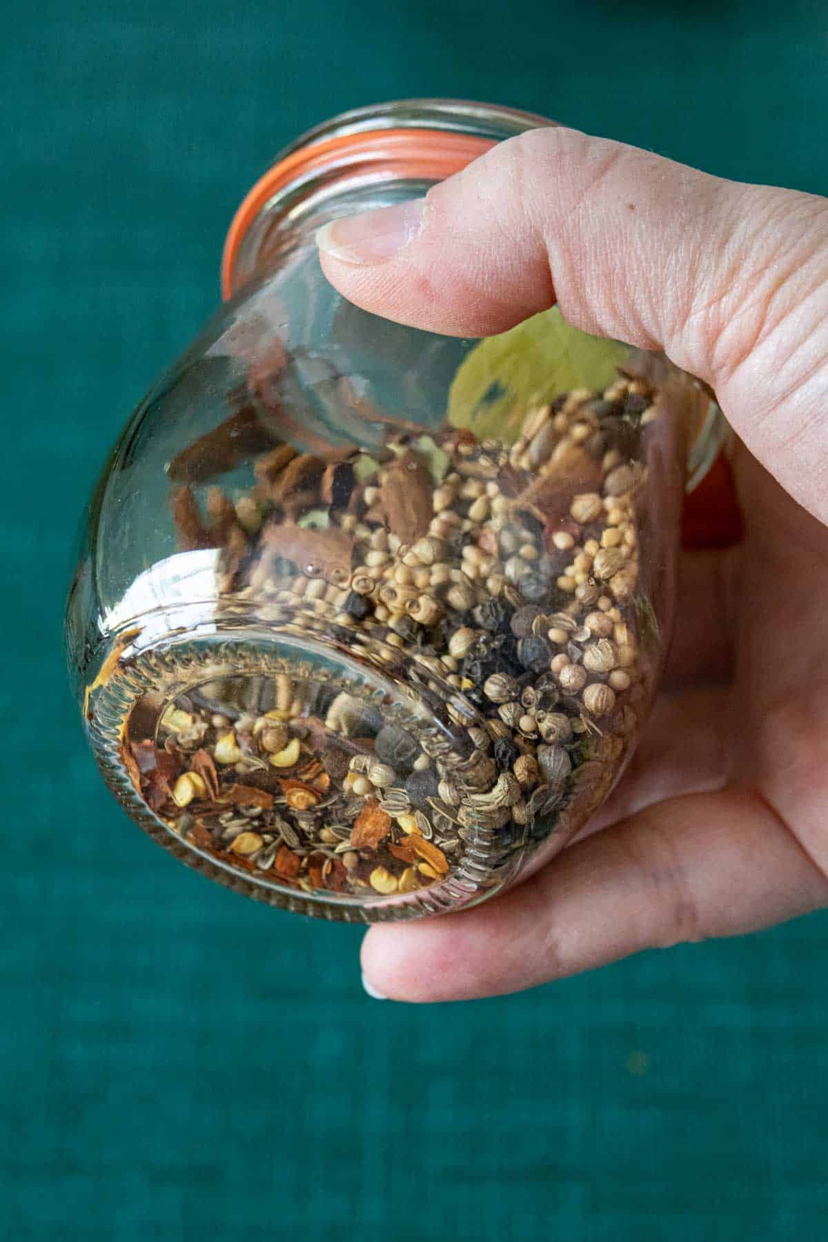 pickling spices in a jar